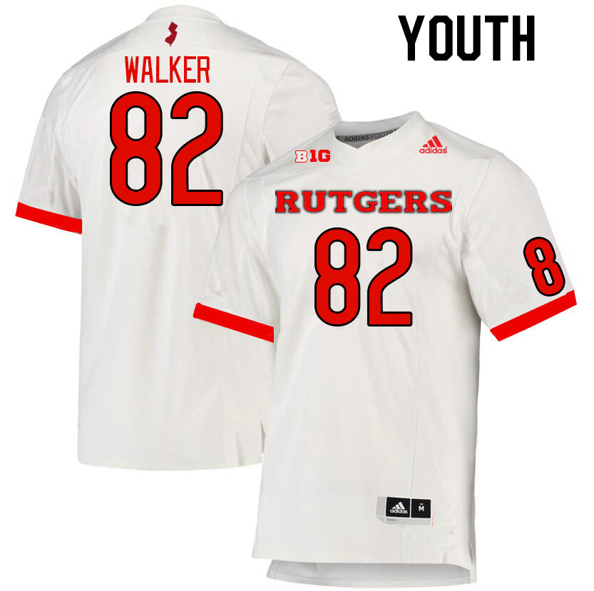 Youth #82 Jordan Walker Rutgers Scarlet Knights College Football Jerseys Stitched Sale-White